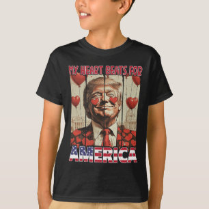 My Heart Beats For America Trump Valentine's Day 5 T-Shirt