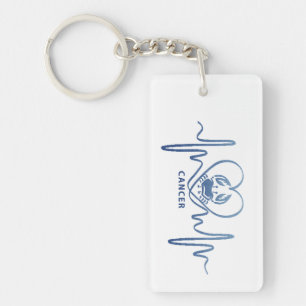 My Heart Beats for Cancer Zodiac Sign Keychain