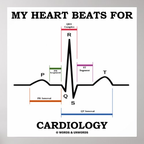 My Heart Beats For Cardiology ECG  EKG Poster