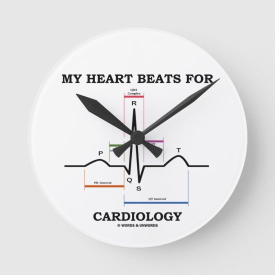 My Heart Beats For Cardiology (ECG / EKG) Round Clock