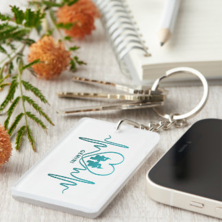 My Heart Beats for Gemini Zodiac Sign Keychain