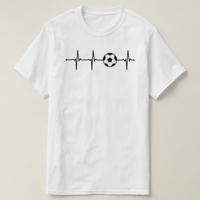 My Heart Beats for Soccer | Football Ball ECG Bv T-Shirt (Design Front)