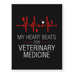 My Heart Beats For Vet Tech Temporary Tattoos