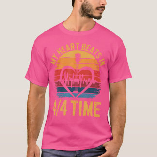 My Heart Beats In 4 4 Time Retro Acoustic Guitar G T-Shirt