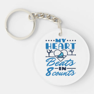 My Heart Beats in 8 Counts Figure Skating Skater Keychain