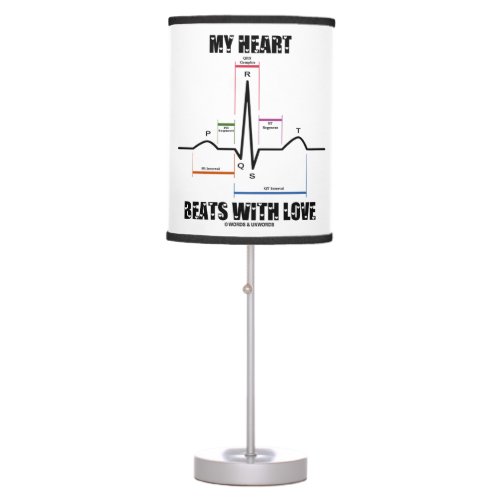 My Heart Beats With Love Electrocardiogram ECG Table Lamp
