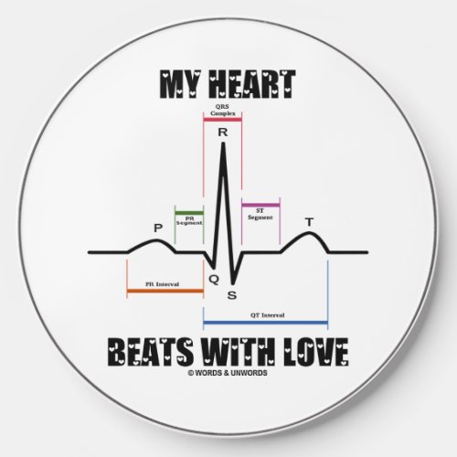 My Heart Beats With Love Electrocardiogram ECG Wireless Charger