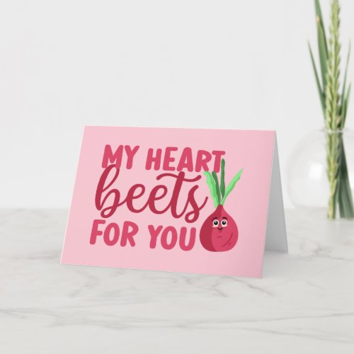 My Heart Beets For You Cute Funny Valentines Day Holiday Card