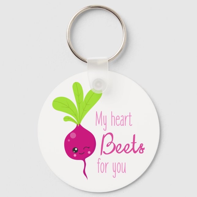 My Heart Beets For You Keychain (Front)