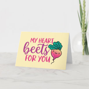 My Heart Beets For You Pun Funny Valentine's Day Holiday Card