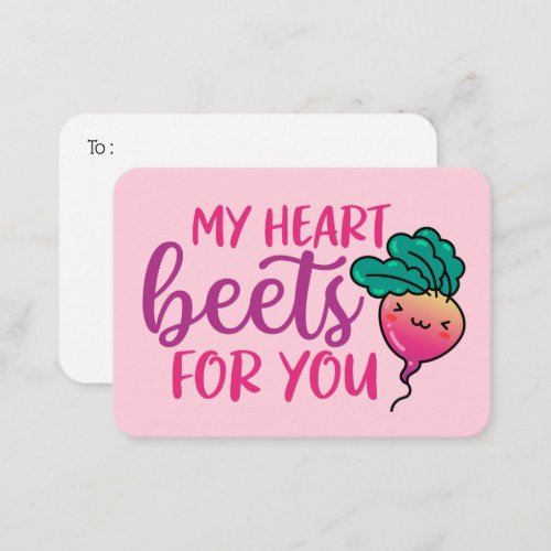 My Heart Beets Funny Pun Cute Valentines Day Note Card