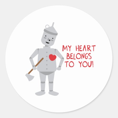My Heart Belongs Classic Round Sticker