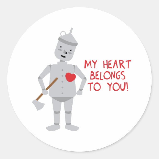 My Heart Belongs Classic Round Sticker (Front)