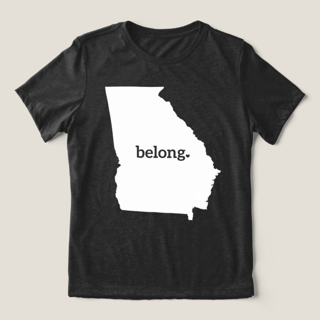 My Heart Belongs In Georgia, State Pride Tri-Blend Shirt (Design Front)