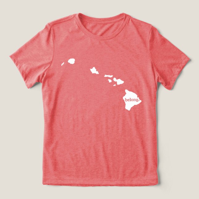 My Heart Belongs In Hawaii, State Pride Tri-Blend Shirt (Design Front)