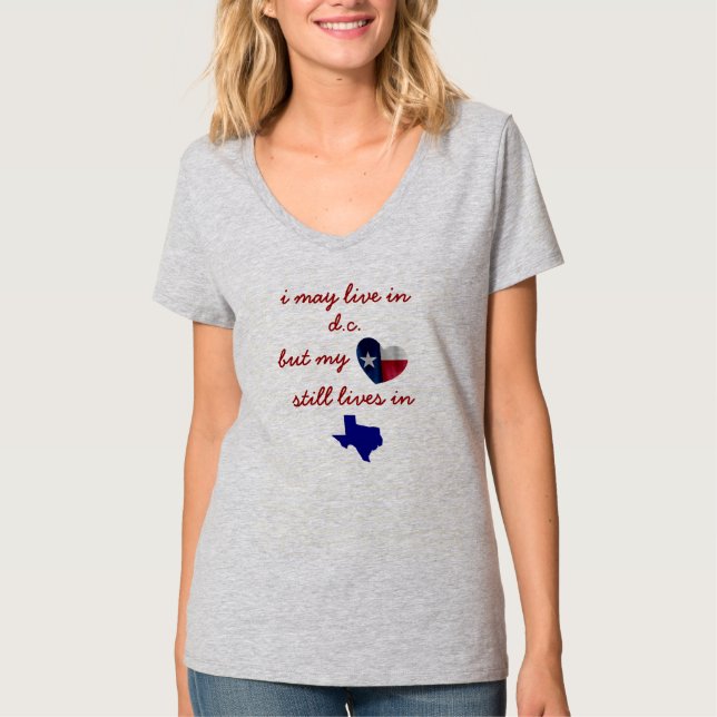 My HEART belongs in TEXAS, personalize T-Shirt (Front)