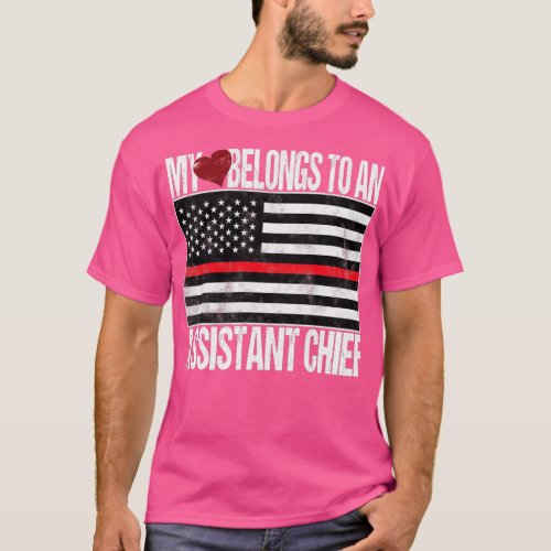 My Heart Belongs to a Assistant Chief Red Line  T_Shirt