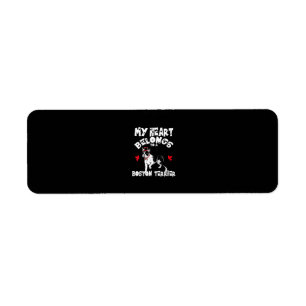 My Heart Belongs To a Boston Terrier Headband Label