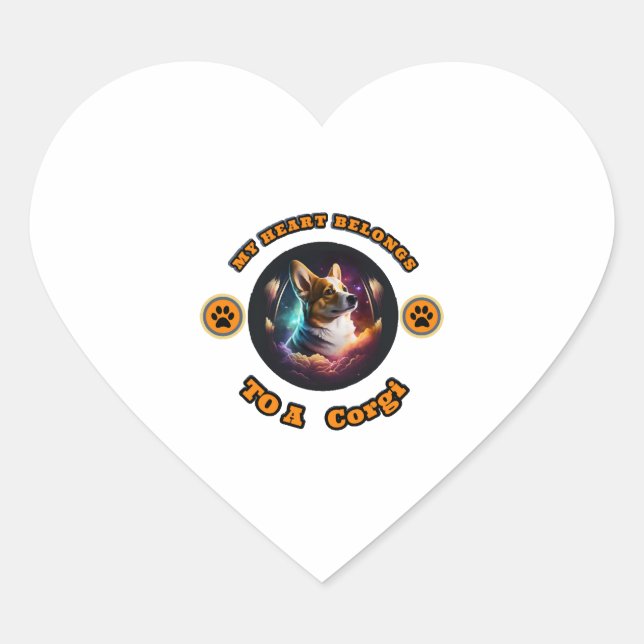 My Heart Belongs To A Corgi Sticker (Front)