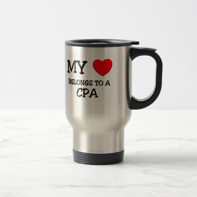 My Heart Belongs To A CPA Travel Mug (Right)