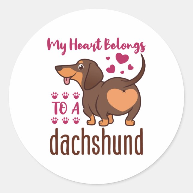 My Heart Belongs to a Dachshund Classic Round Sticker (Front)