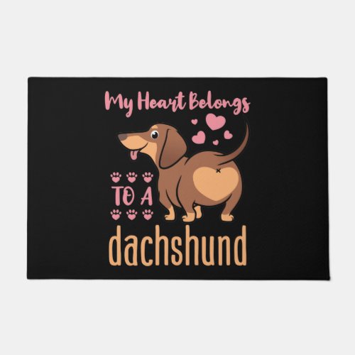 My Heart Belongs to a Dachshund Doxie Mom Dad Doormat
