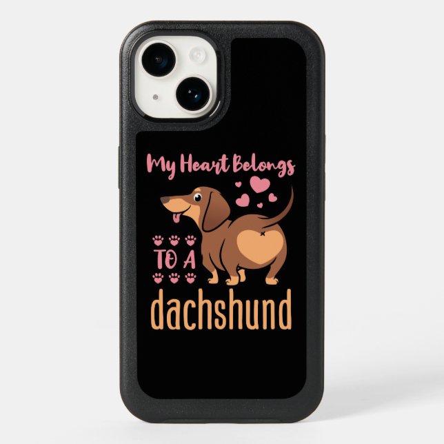 My Heart Belongs to a Dachshund Doxie Mom Dad Otterbox iPhone Case (Back)
