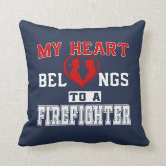 My heart belongs to a Firefighter Throw Pillow