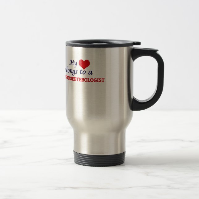 My heart belongs to a Gastroenterologist Travel Mug (Right)