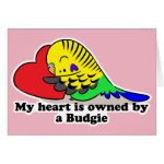 My Heart Belongs To A Green Budgie Greeting Card