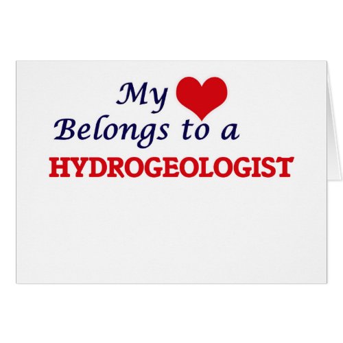 My heart belongs to a Hydrogeologist