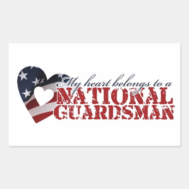 My heart belongs to a National Guardsman Rectangular Sticker (Front)