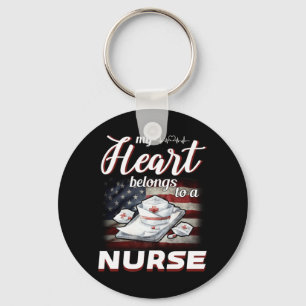 My Heart Belongs To A Nurse Keychain