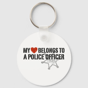My Heart Belongs to a Policeman Keychain