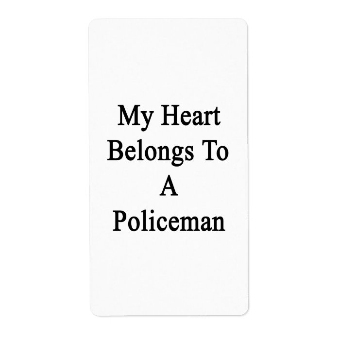My Heart Belongs To A Policeman Custom Shipping Labels