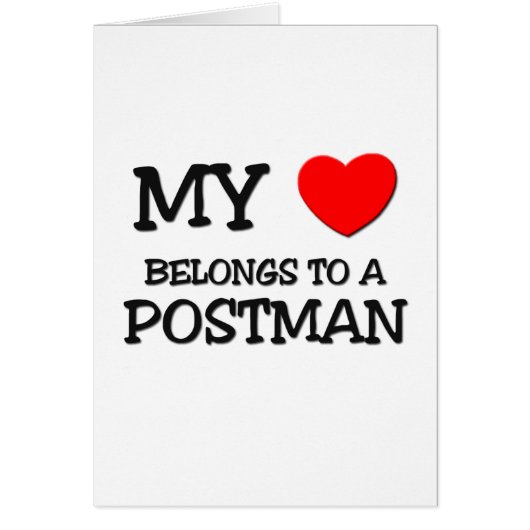 My Heart Belongs To A POSTMAN Cards (Front)