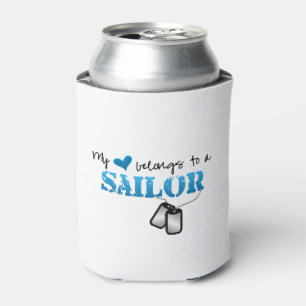 My Heart Belongs To A Sailor Can Cooler