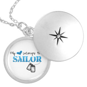 My Heart Belongs To A Sailor Locket Necklace