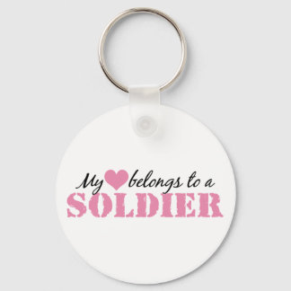 My Heart Belongs To a Soldier Keychain