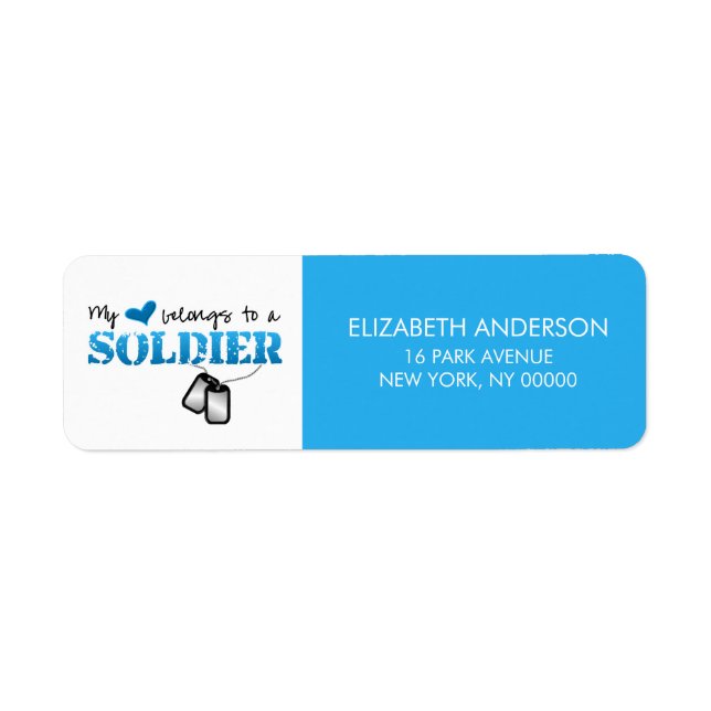 My Heart Belongs To A Soldier Label (Front)