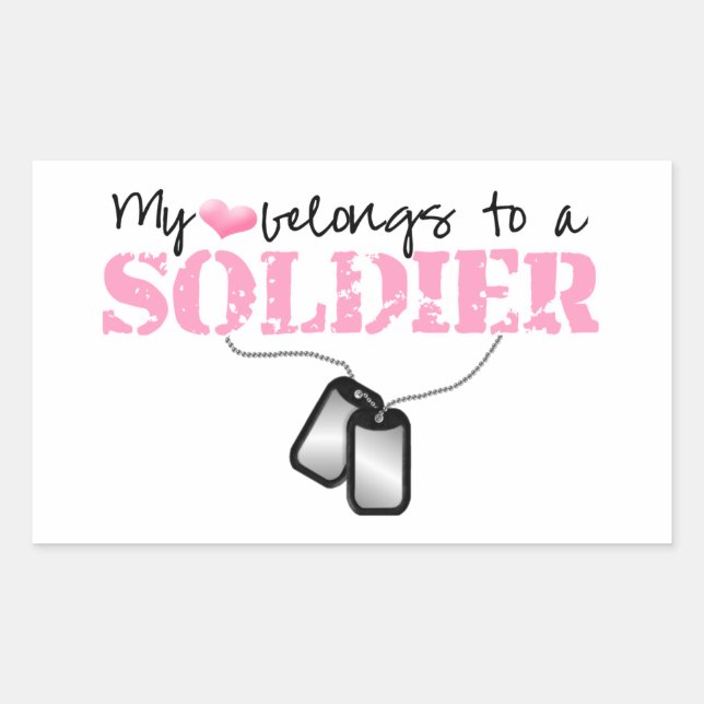 My Heart Belongs To A Soldier Rectangular Sticker (Front)