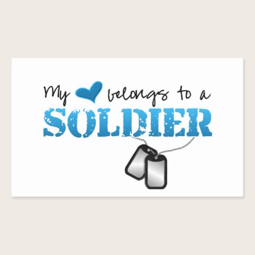 My Heart Belongs To A Soldier Rectangular Sticker