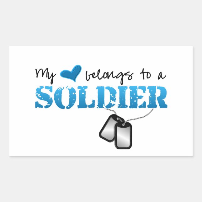 My Heart Belongs To A Soldier Rectangular Sticker (Front)