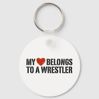 My Heart Belongs To A Wrestler Keychain