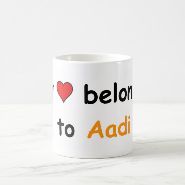 My heart belongs to Aadi Coffee Mug (Center)