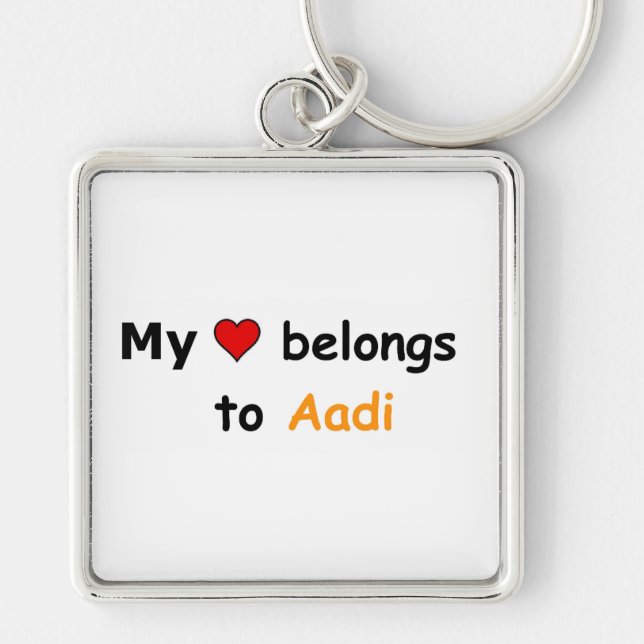 My heart belongs to Aadi Keychain (Front)