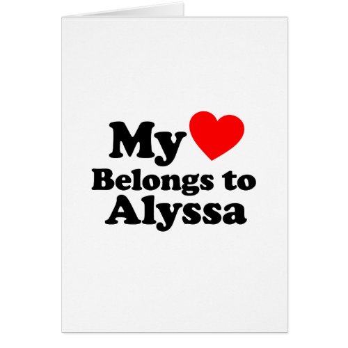 My Heart Belongs to Alyssa