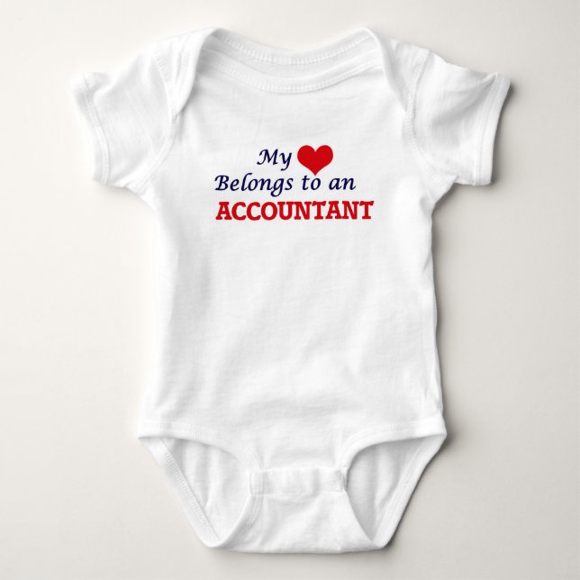 My Heart Belongs to an Accountant Baby Bodysuit (Front)