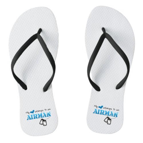 My Heart Belongs to an Airman Flip Flops