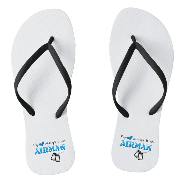 My Heart Belongs to an Airman Flip Flops (Footbed)